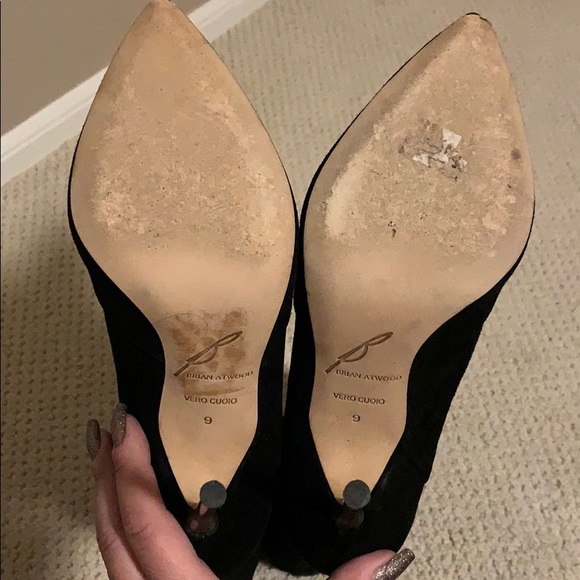 ⭐️HOST PICK!⭐️ Brian Atwood Savana Over the Knee Suede Stiletto Boots 9 Black - Picture 7 of 8